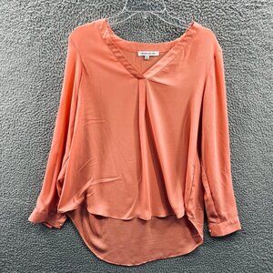 Rose Olive Women Top Medium Peach 100% Polyester Long Sleeve‎ Pullover Shirt